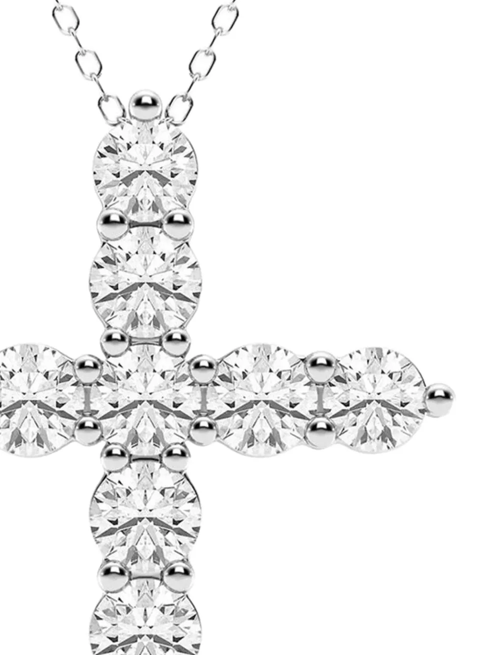 Tilla 14K white gold diamond cross necklace | Image 2
