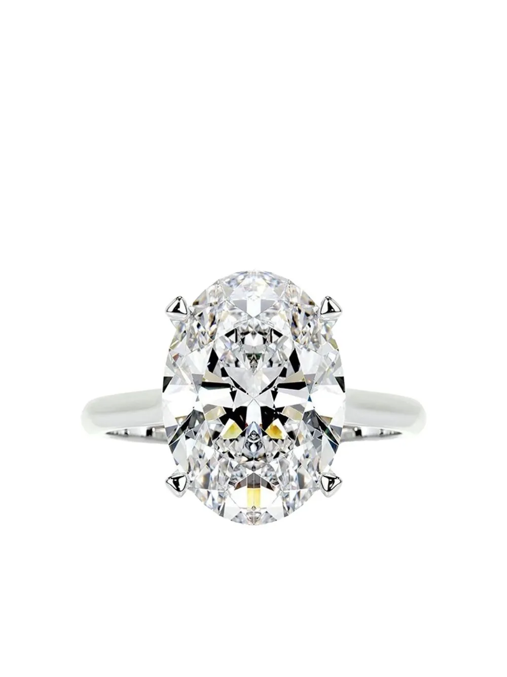 Tilla 14k White Gold Oval Diamond Solitaire Ring In Metallic