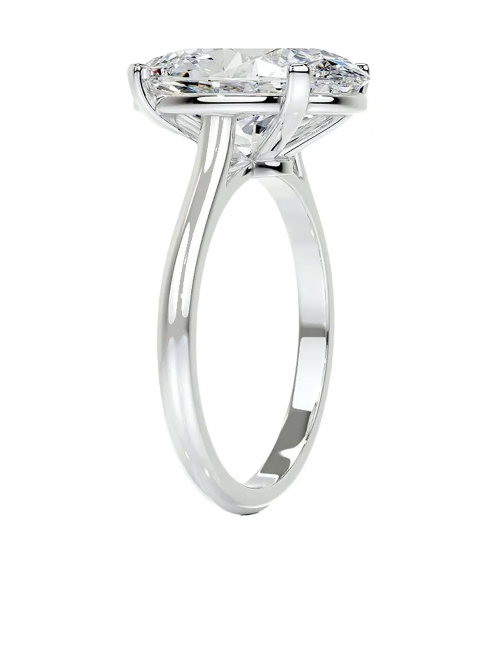 Tilla 14k White Gold Oval Diamond Solitaire Ring In Metallic