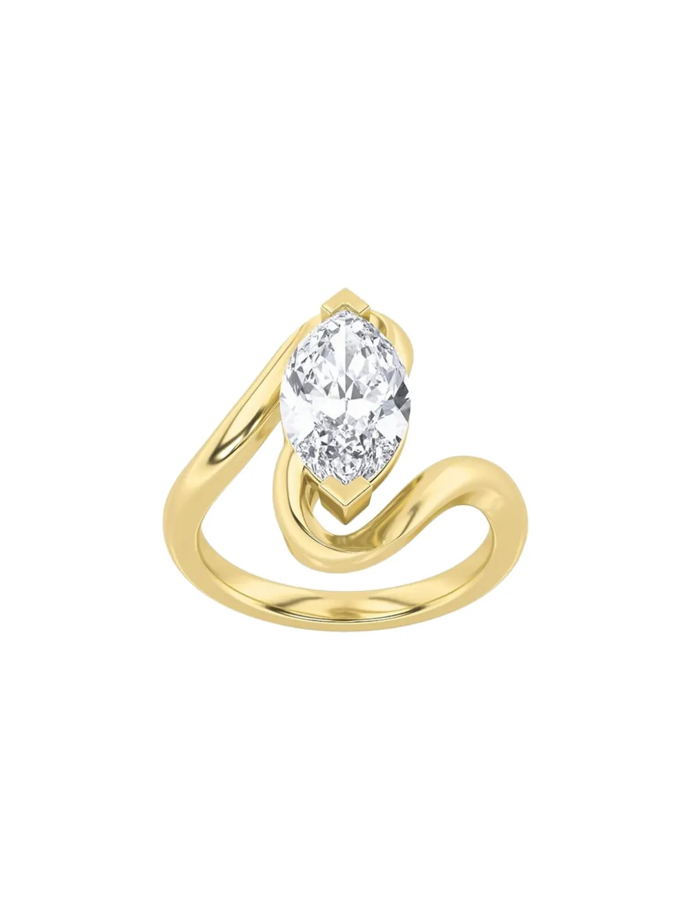 Tilla 14k Yellow Gold Fashion Lab-grown Diamond Ring In Gold