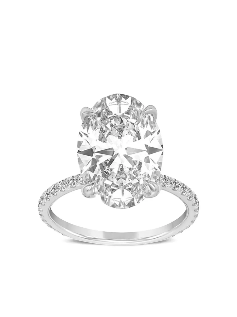 Tilla 14k White Gold Accented Lab-grown Diamond Ring In Silver