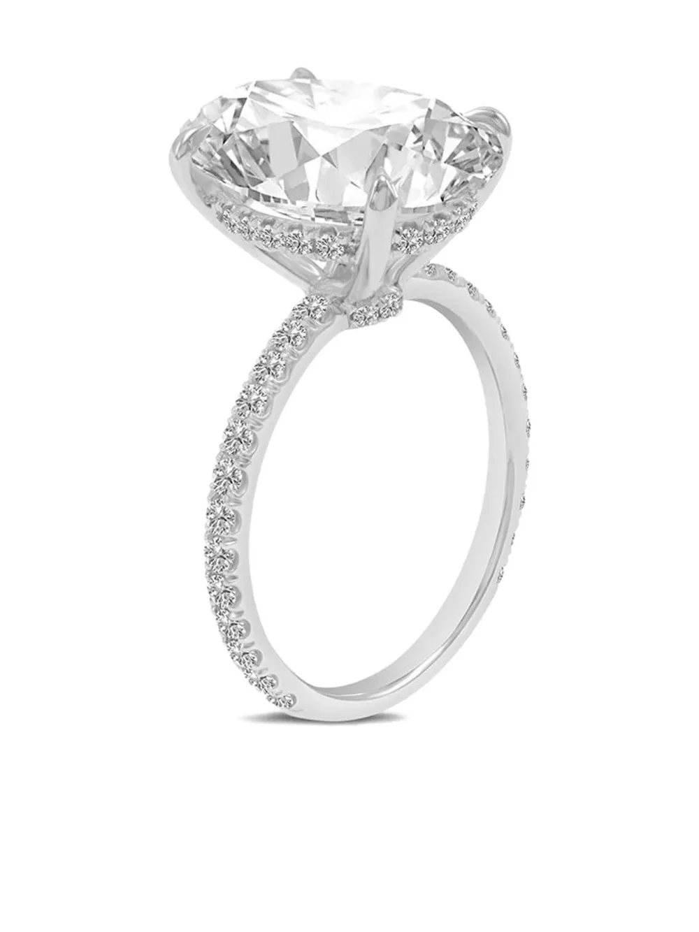 Tilla 14k White Gold Accented Lab-grown Diamond Ring In Silver
