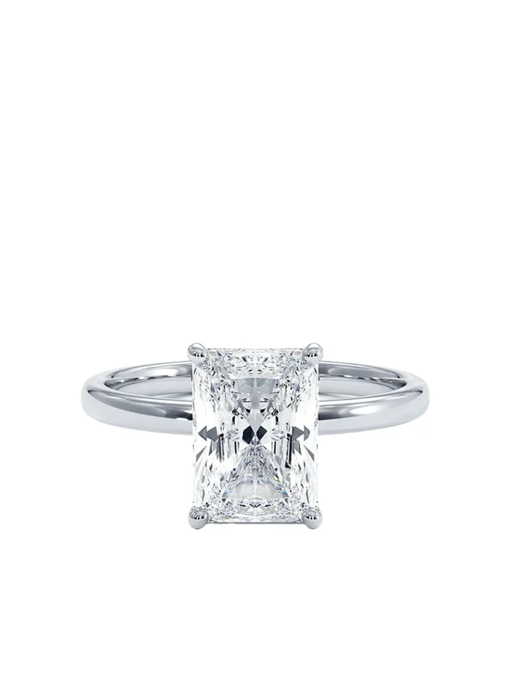 Tilla 14K white gold radiant diamond solitaire ring | Silver | Image 1