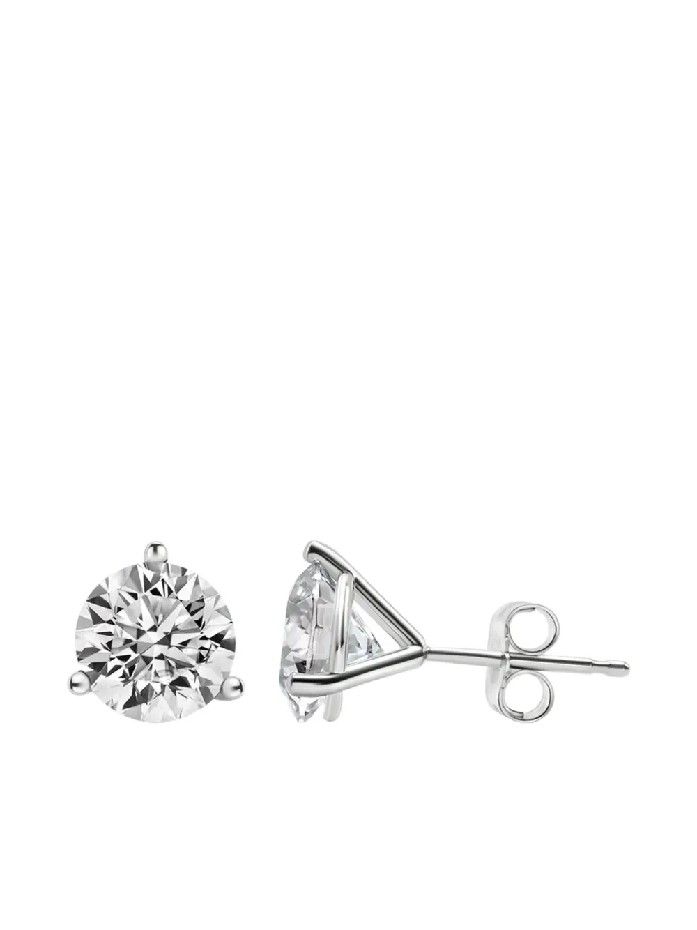 Tilla 14k White Gold Lab-grown Diamond Stud Earrings In Silver