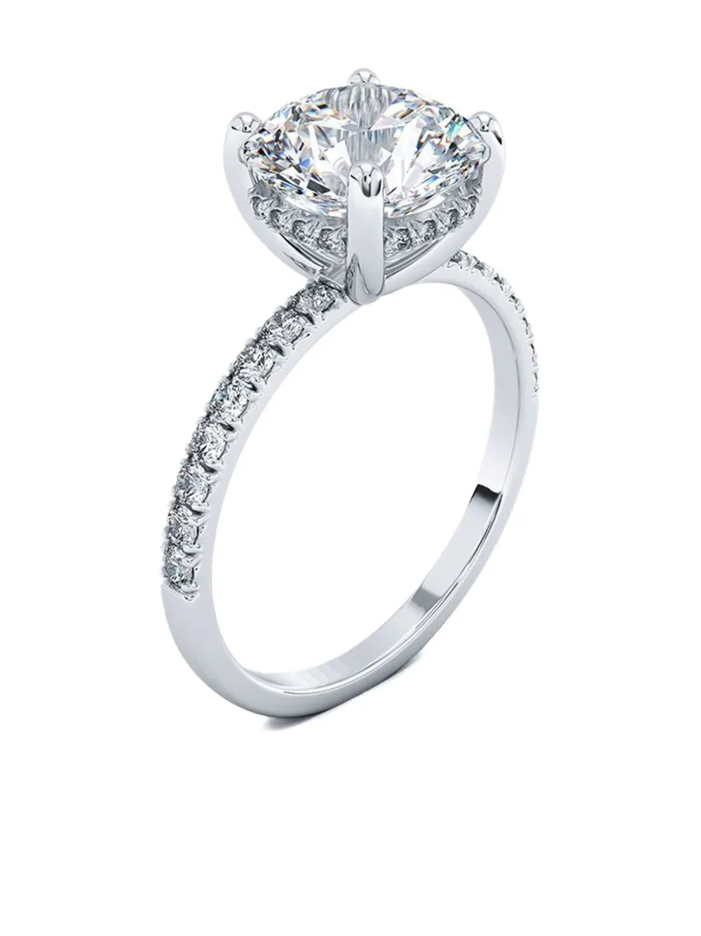 Tilla 14k White Gold Accented Lab-grown Diamond Ring In Silver