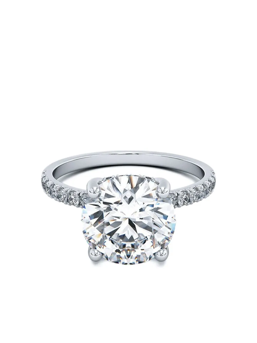 Tilla 14k White Gold Accented Lab-grown Diamond Ring In Silver