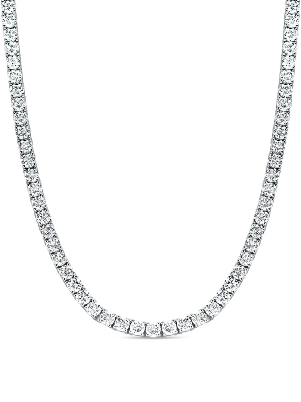 Tilla 14K white gold diamond tennis necklace | Silver | Image 1