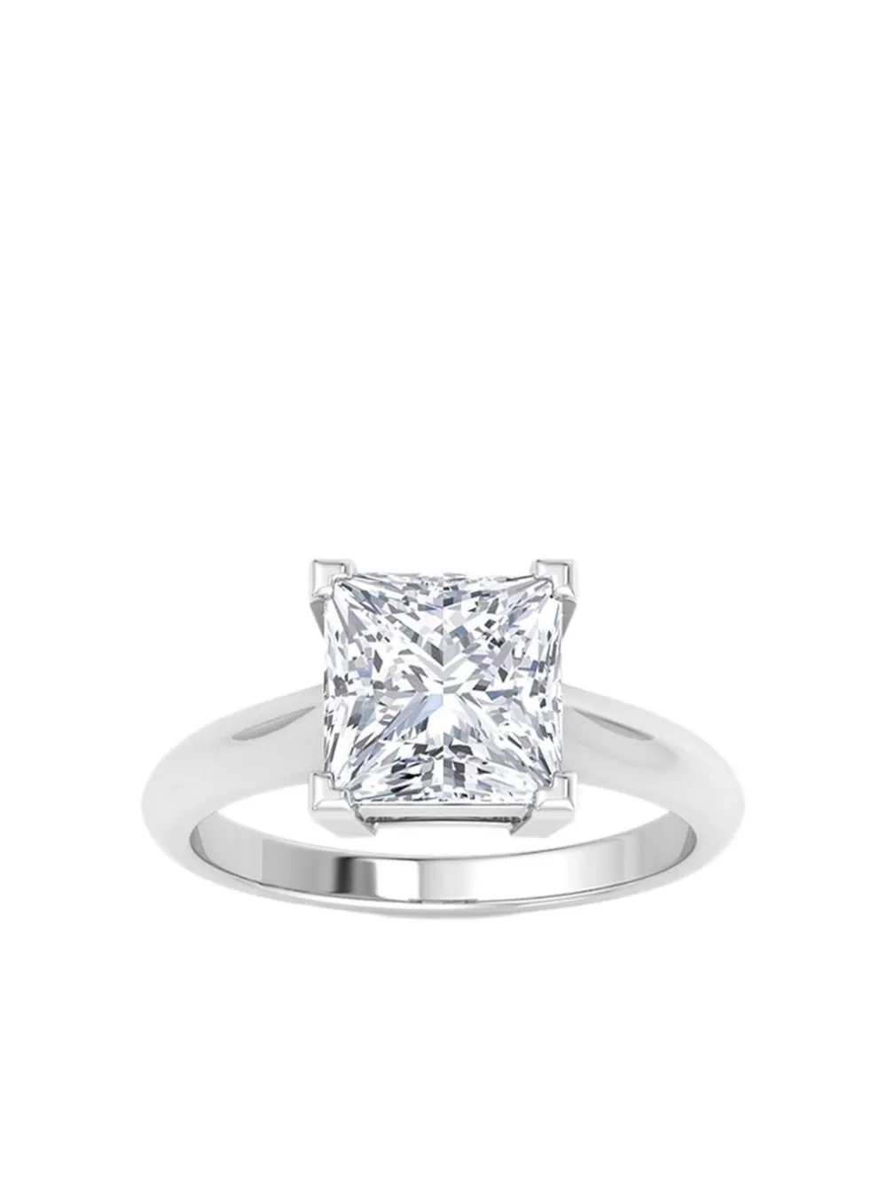 Tilla 14k White Gold Lab-grown Diamond Solitaire Ring In Silver