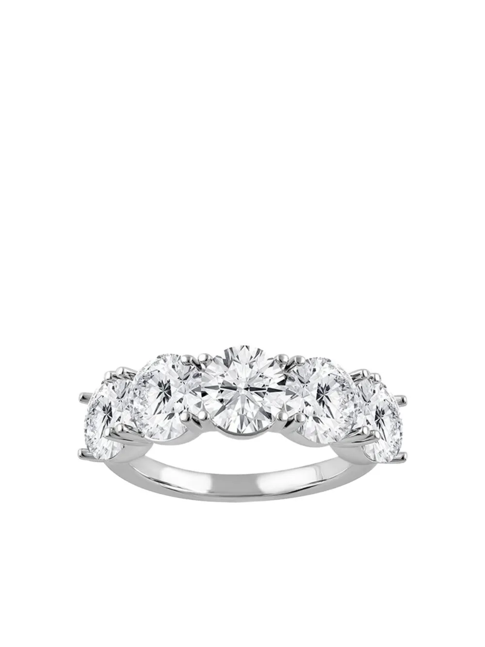 Tilla 14k White Gold Five-stone Lab-grown Diamond Ring In Silver