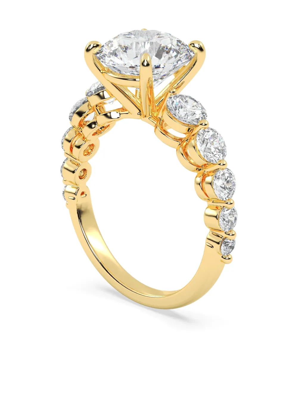 Tilla 14k Yellow Gold New Fashion Lab-grown Diamond Ring In Gold
