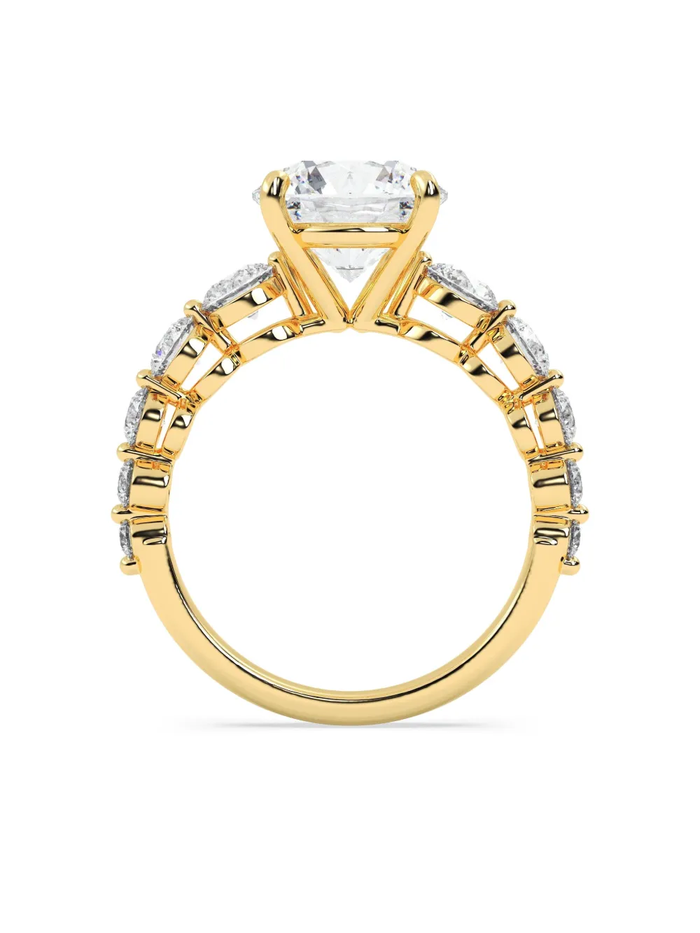Tilla 14k Yellow Gold New Fashion Lab-grown Diamond Ring In Gold