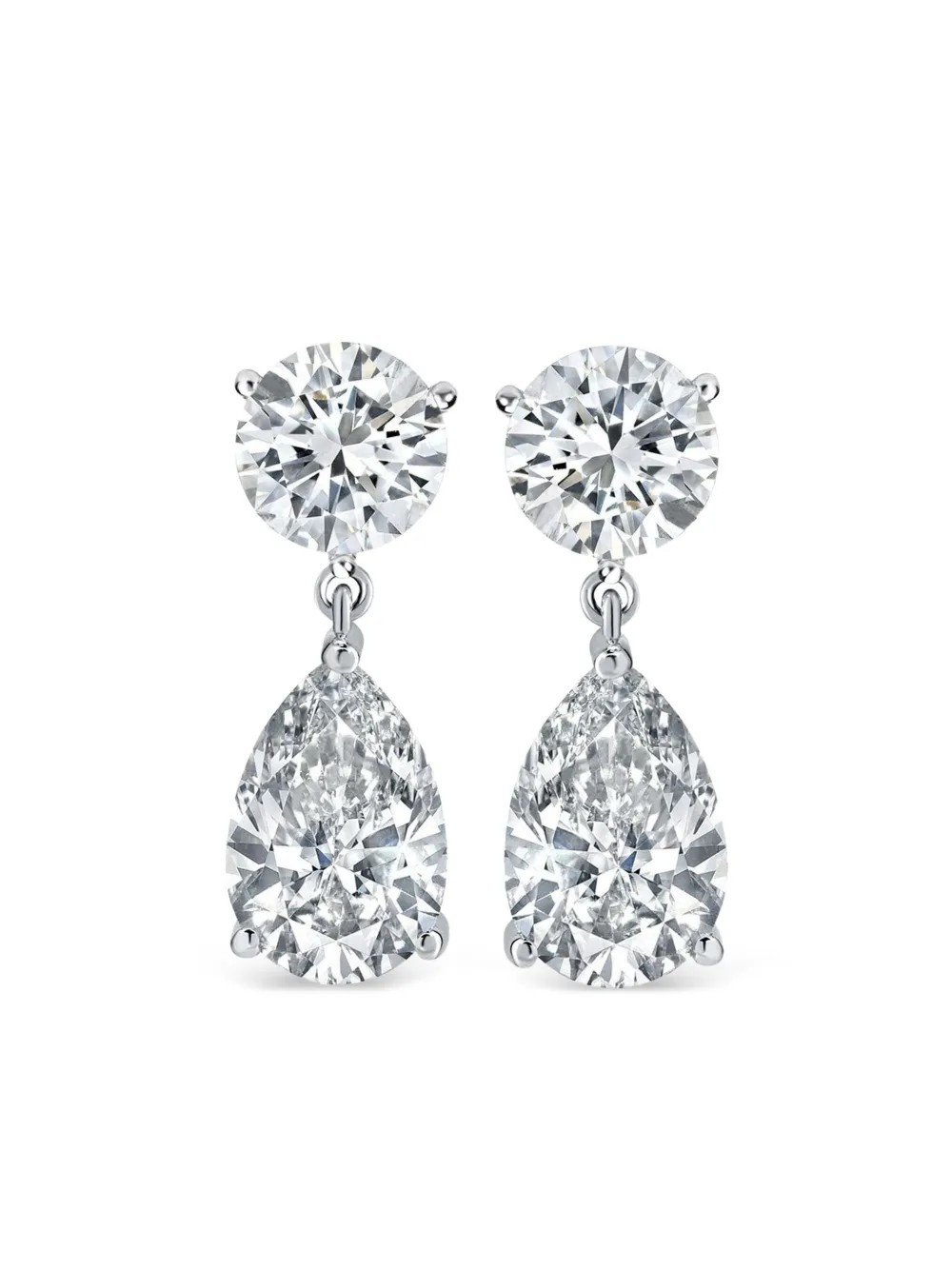 Tilla 14K white gold diamond teardrop earrings | Silver | Image 1