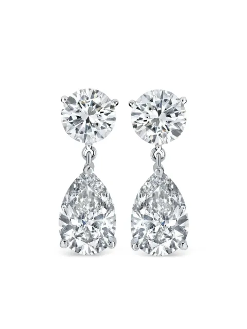 Tilla 14K white gold diamond teardrop earrings