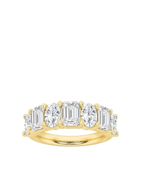 Tilla bague semi-éternité en or jaune 14 ct avec diamants de synthèse