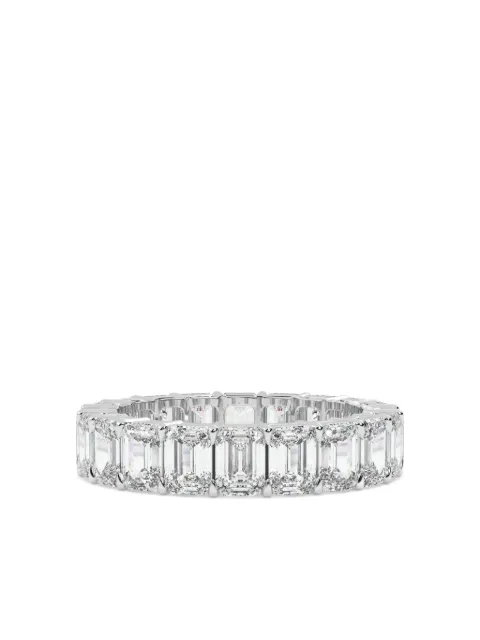 Tilla 14K white gold emerald diamond wedding ring