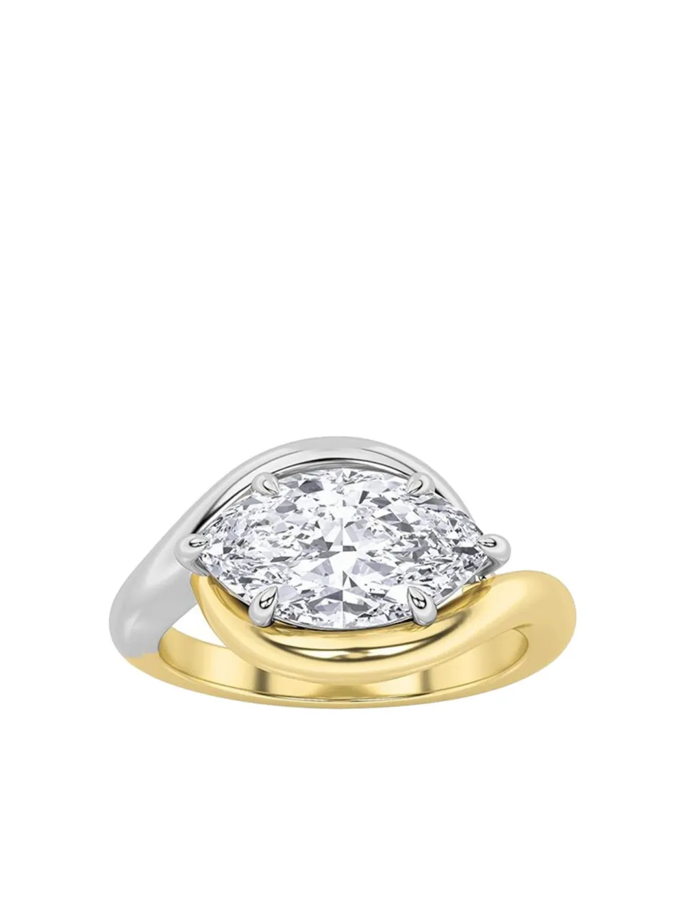 Tilla 14k Gold Diamond Twisted Ring In Gold