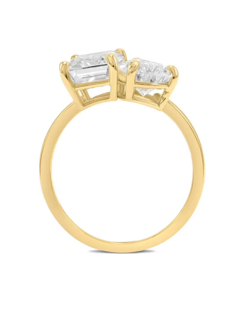Tilla 14k Yellow-gold Toi Et Moi Lab-grown Diamond Ring In Gold