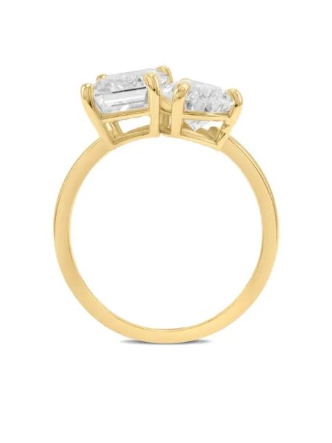 Tilla 14K yellow-gold Toi et Moi lab-grown diamond ring