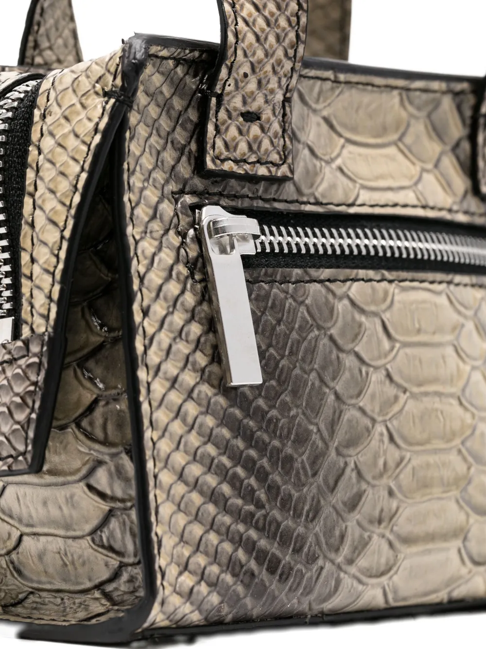 Sapio Mini Pitone Tote Bag In Neutral
