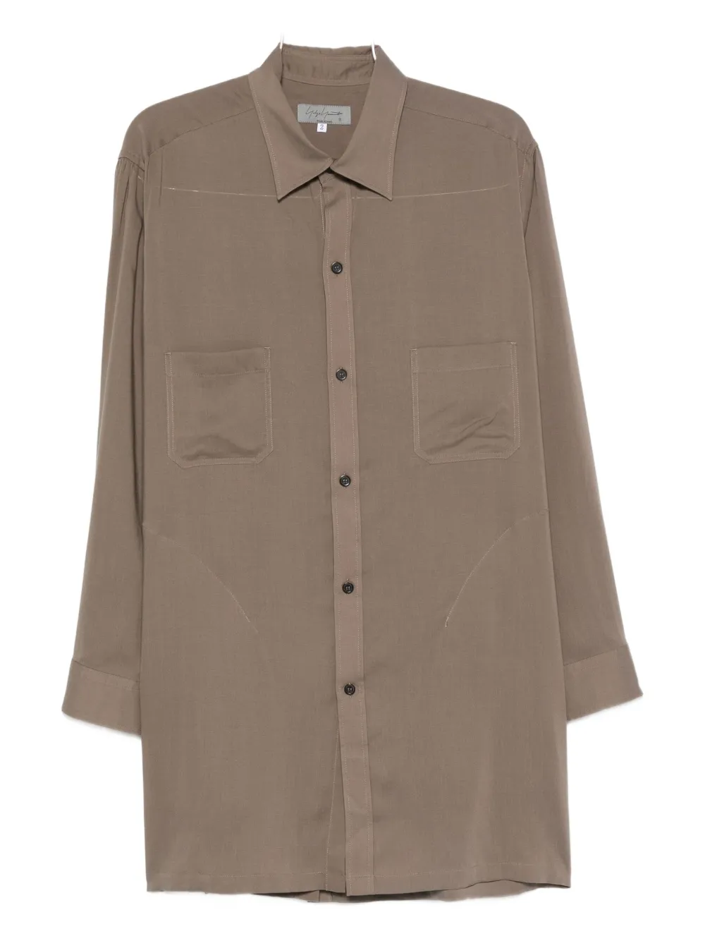 Yohji Yamamoto Long Sleeve Shirt In Brown