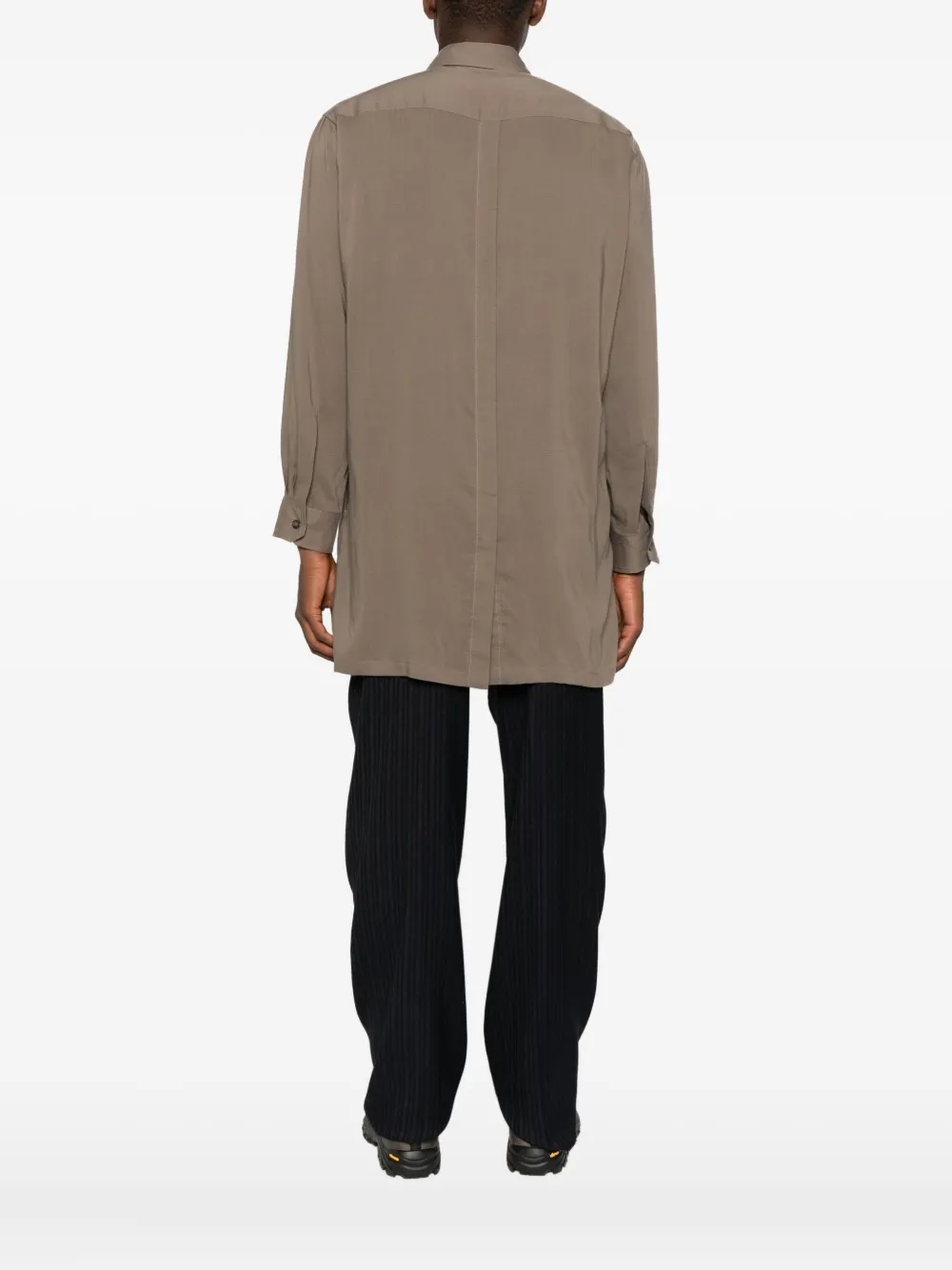 Yohji Yamamoto Long Sleeve Shirt In Brown