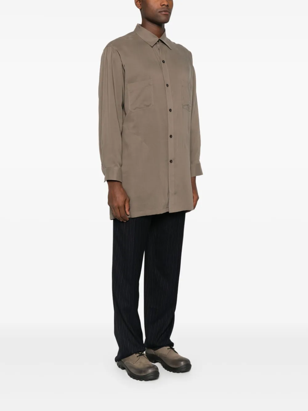 Yohji Yamamoto Overhemd met lange mouwen Bruin