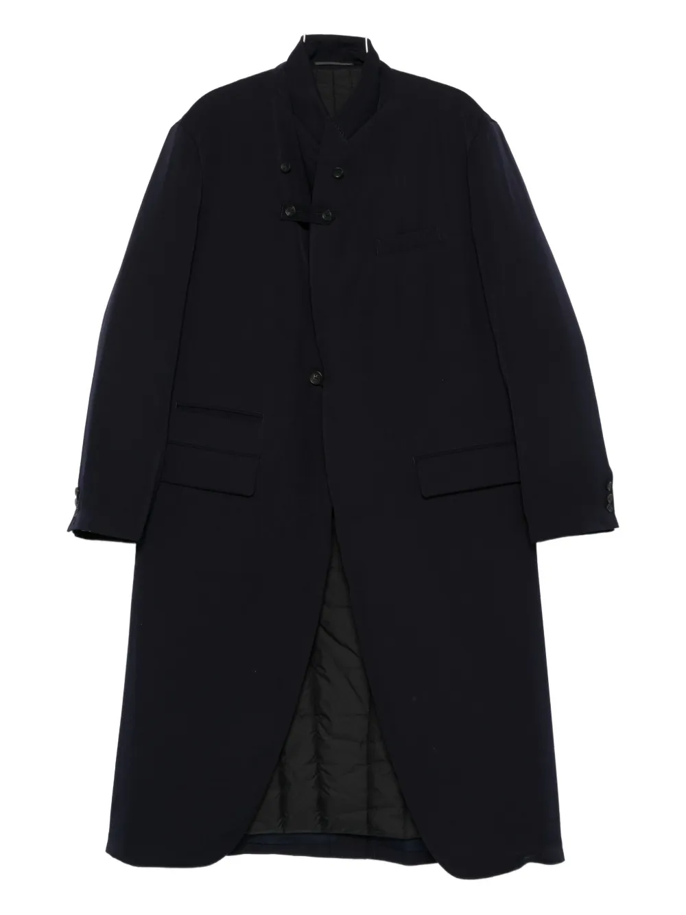 Yohji Yamamoto Wool Single-breasted Coat In Black