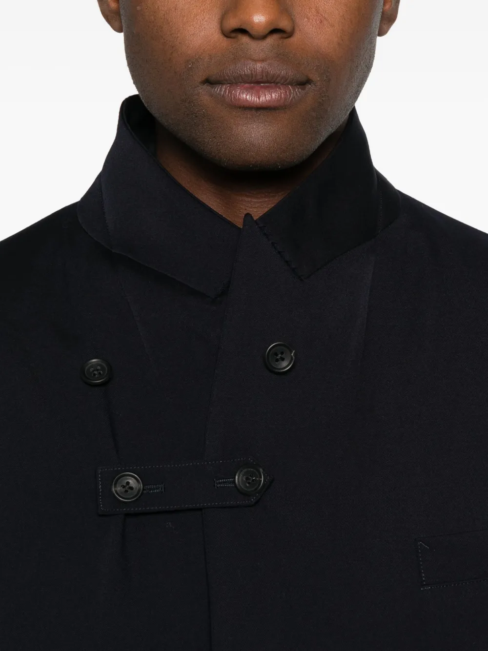 Yohji Yamamoto Wool Single-breasted Coat In Black