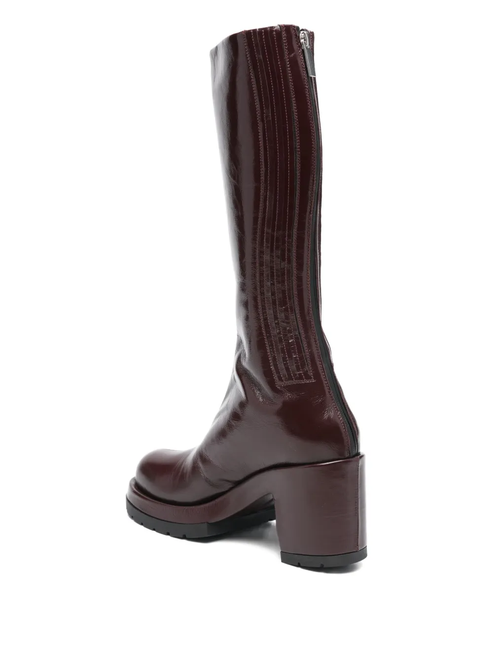 Sapio 90mm Patent-finish Boots In Burgundy