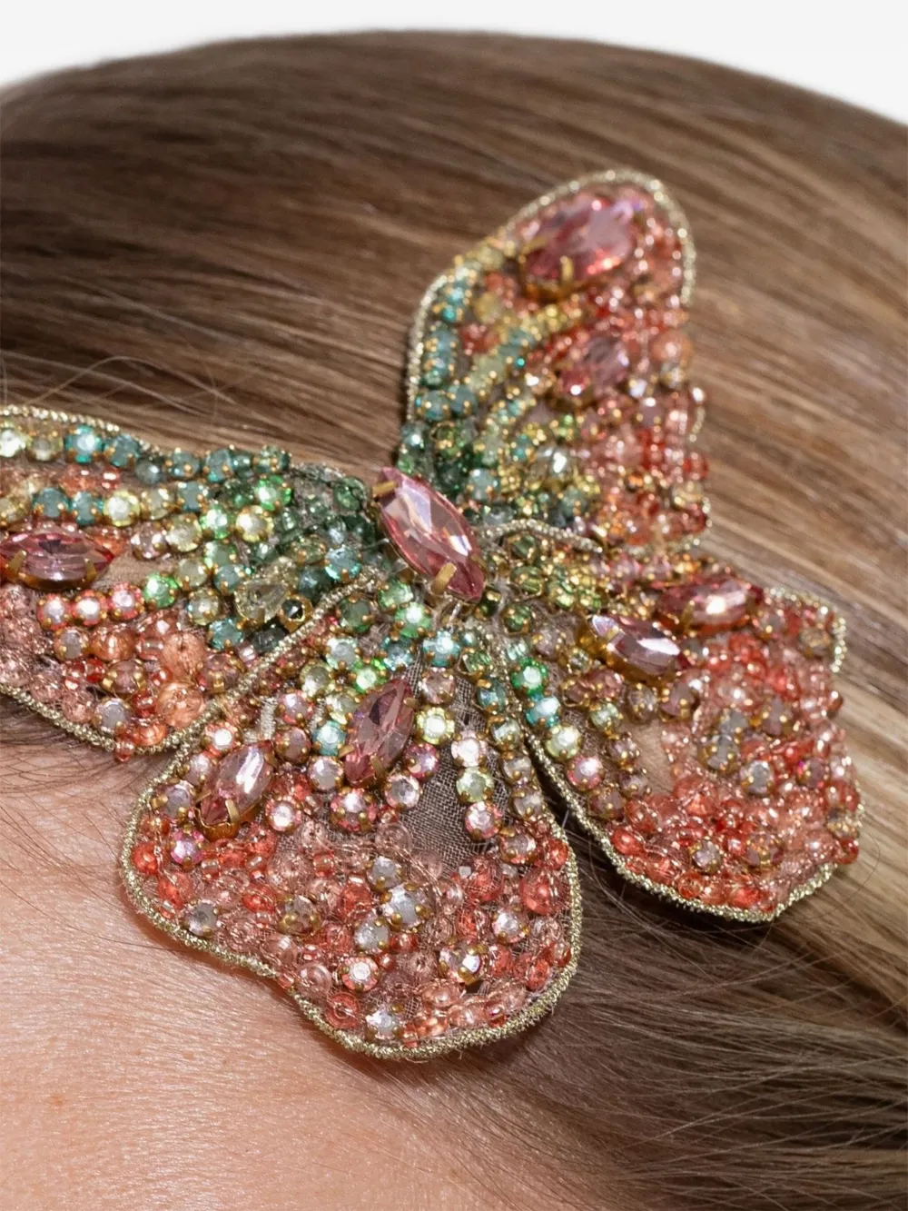 Jennifer Behr Absolem Crystal Butterfly Hair Clip In Multi