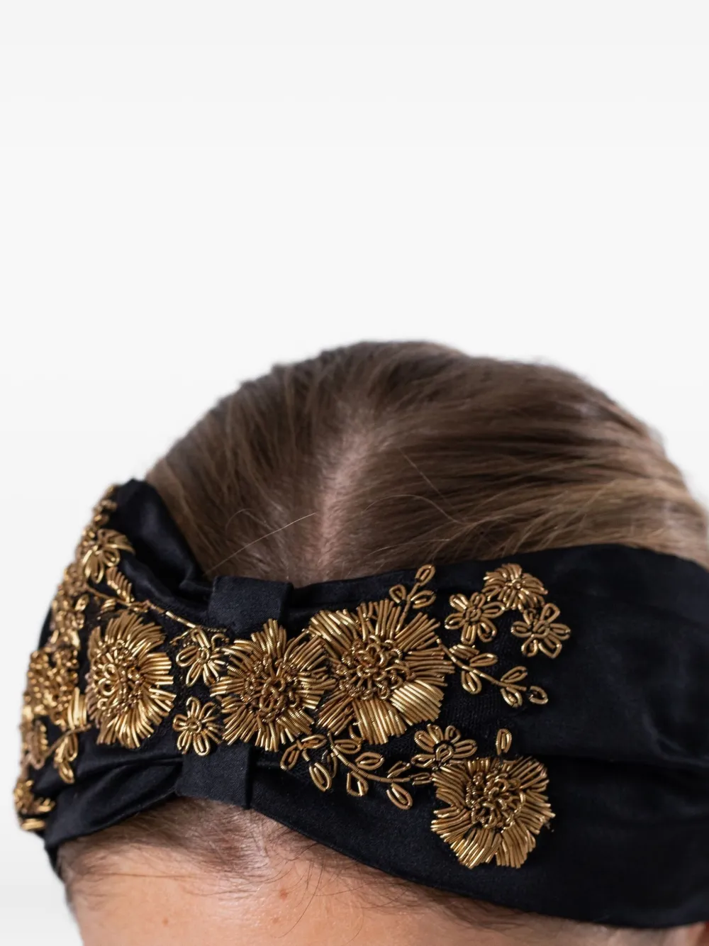 Jennifer Behr Safina Floral Headband In Black