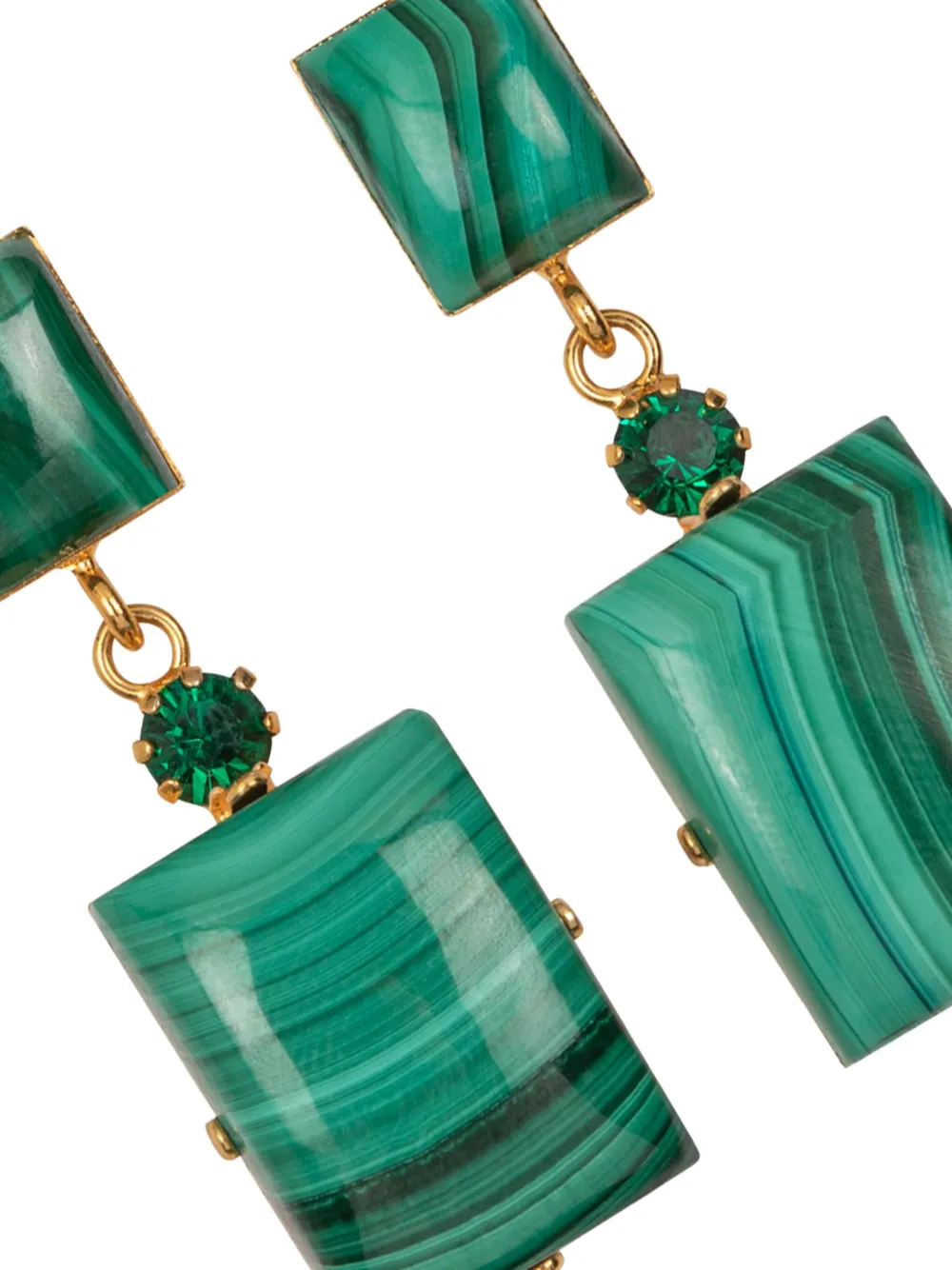 Jennifer Behr Joliel Rectangular-stone Earrings In Green