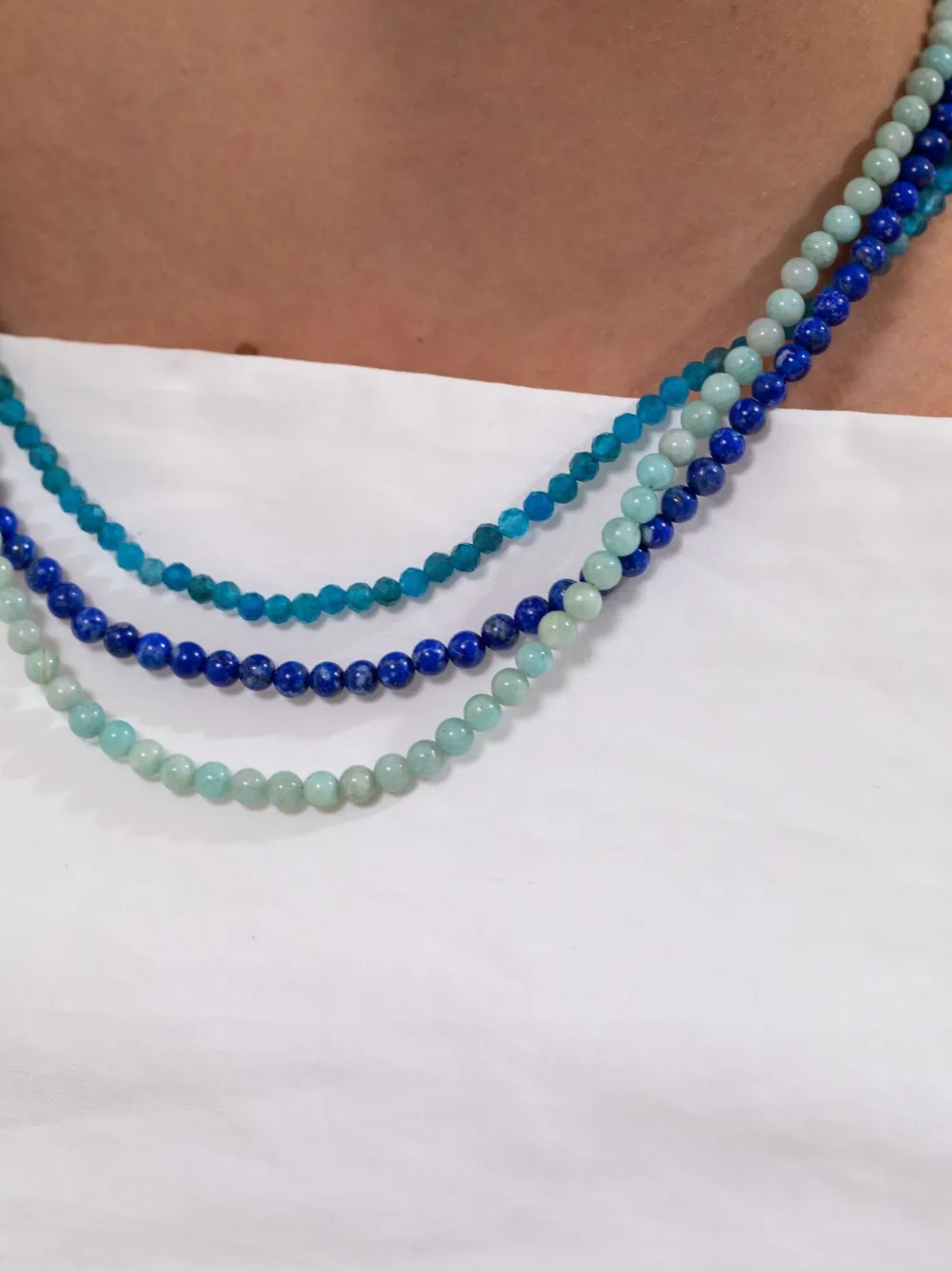 Jennifer Behr Ersa Beaded Necklaces (set Of Three) In Blue