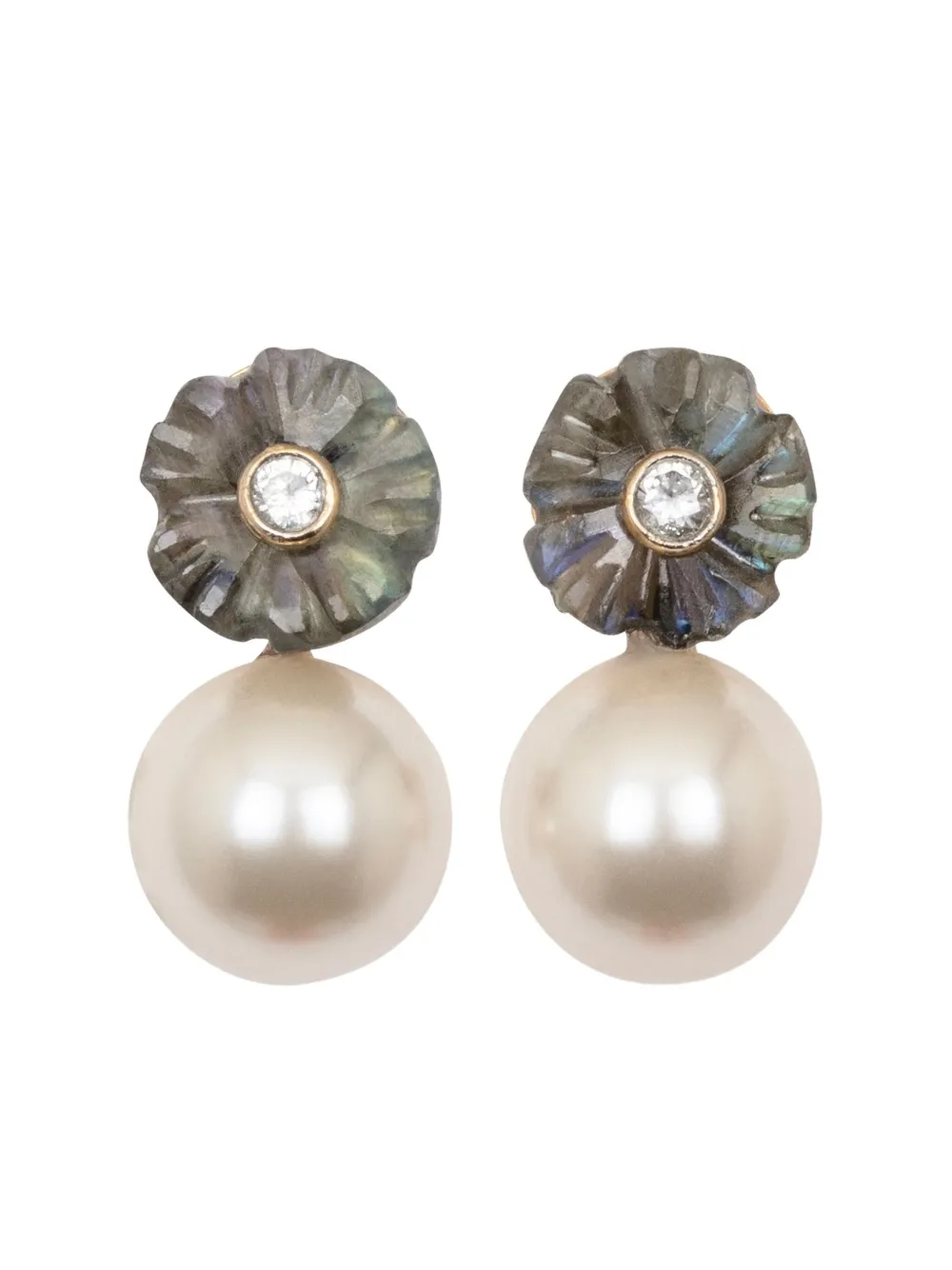 Jennifer Behr Libby Flower-detail Earrings In White