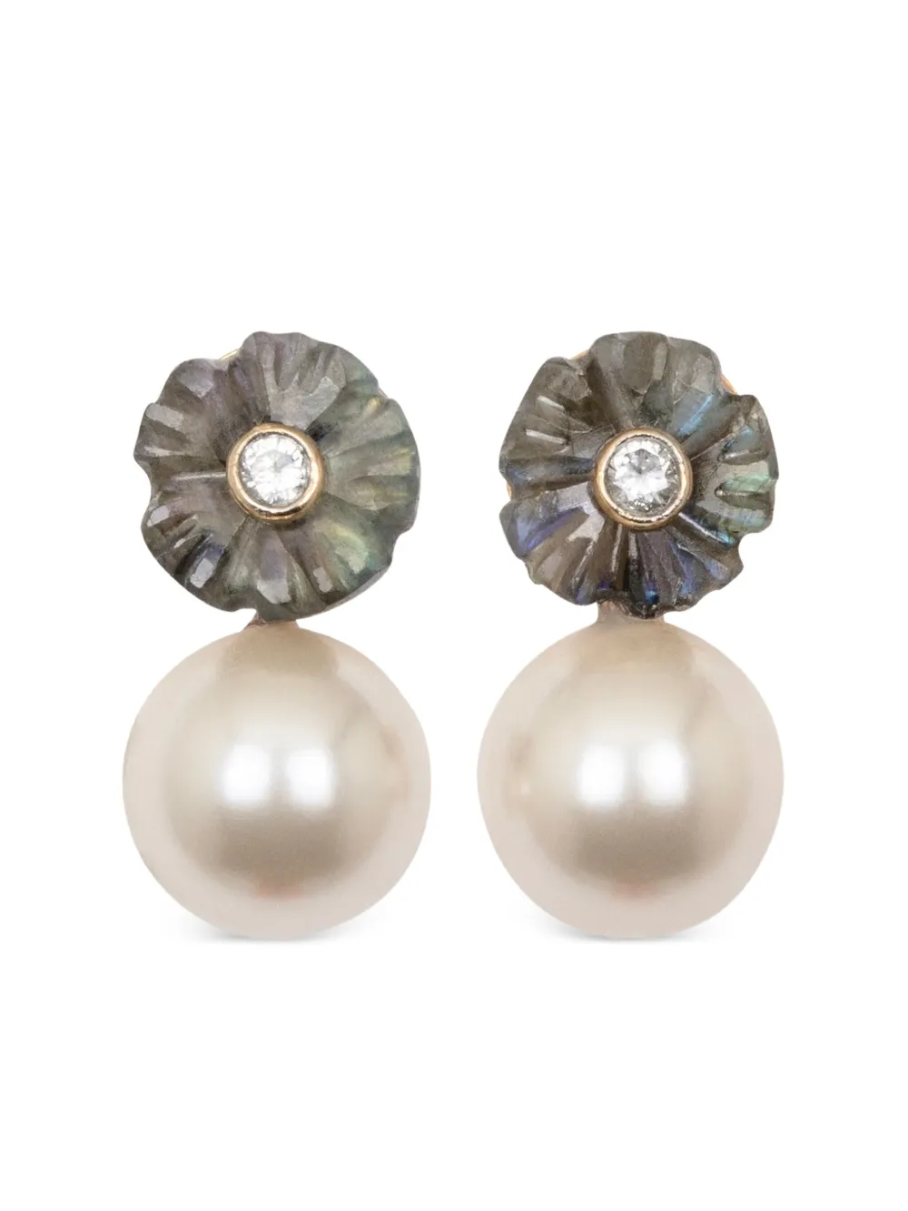 Jennifer Behr Libby flower-detail earrings - White