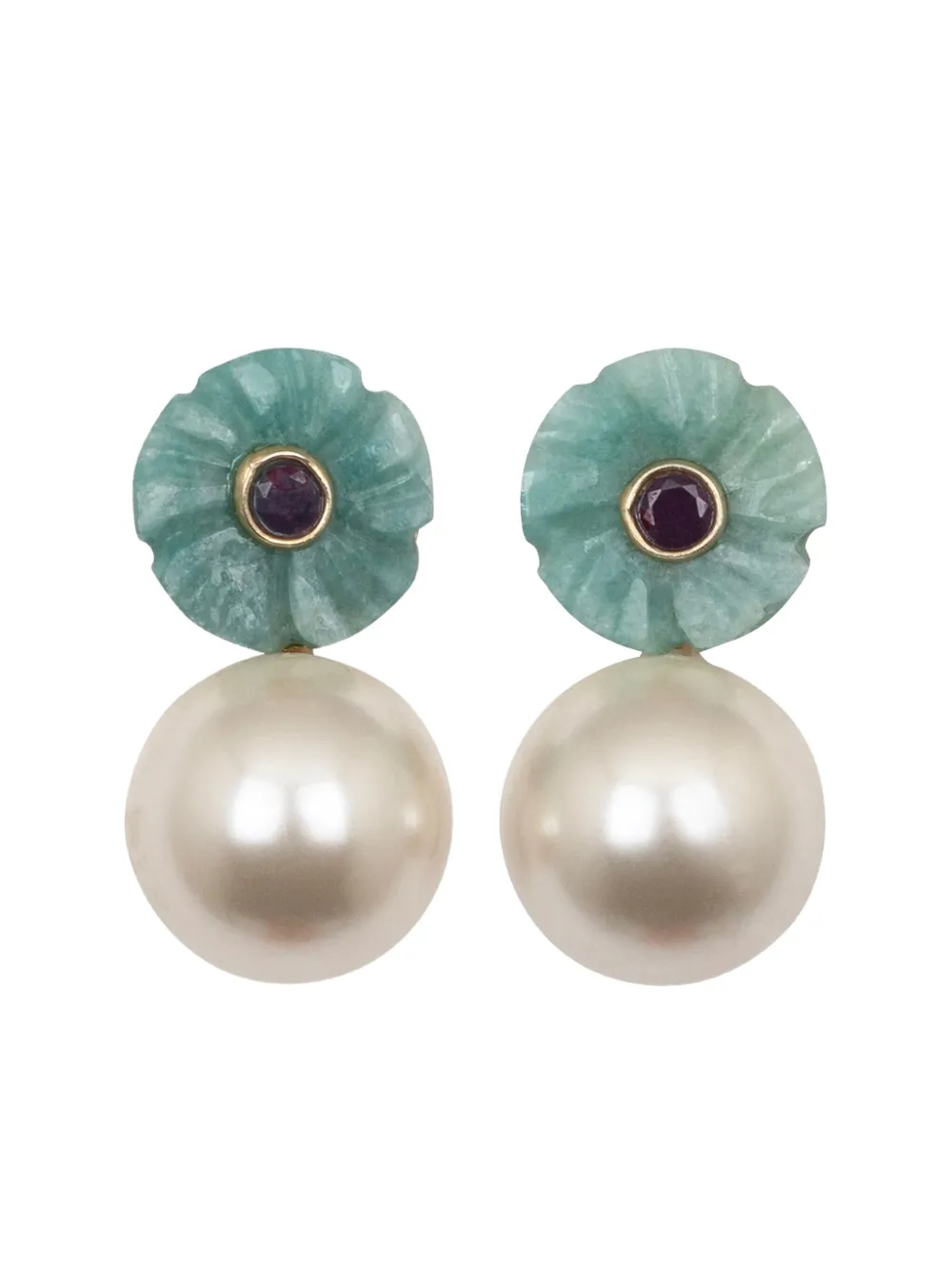Jennifer Behr Libby Flower-detail Earrings In Blue
