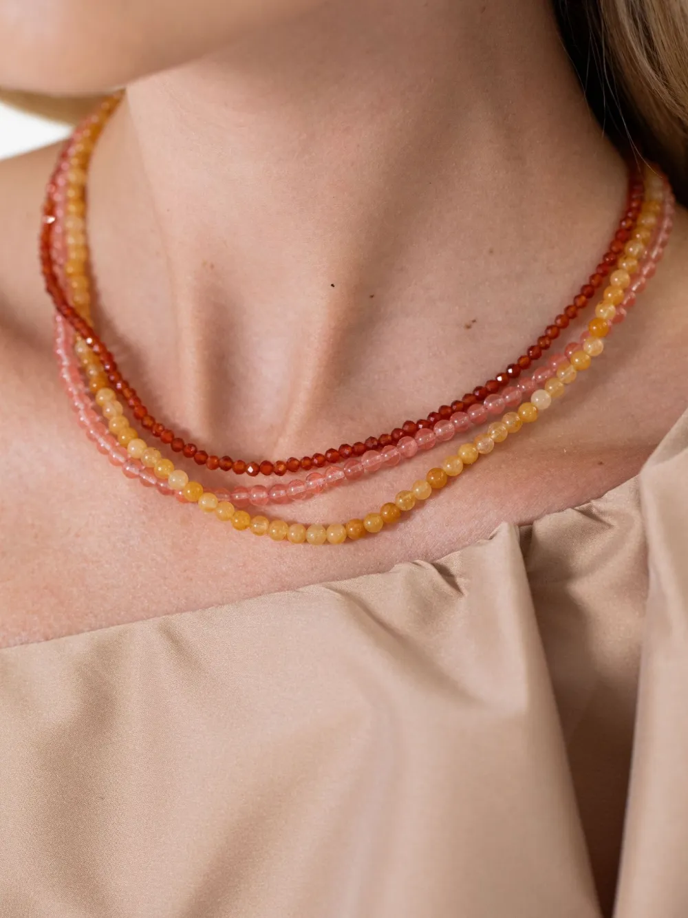 Jennifer Behr Ersa Beaded Necklaces (pack Of 3) In Brown