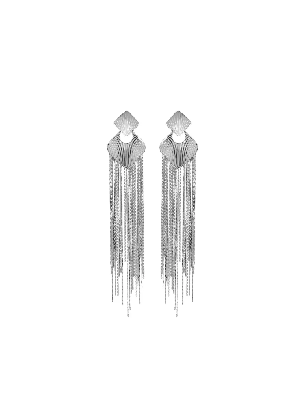 Jennifer Behr Blythe Fringed Earrings In Silver
