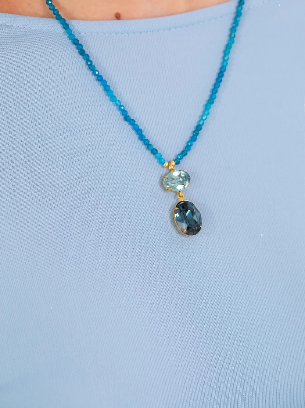 Jennifer Behr Freya kralenhalsketting - Blauw