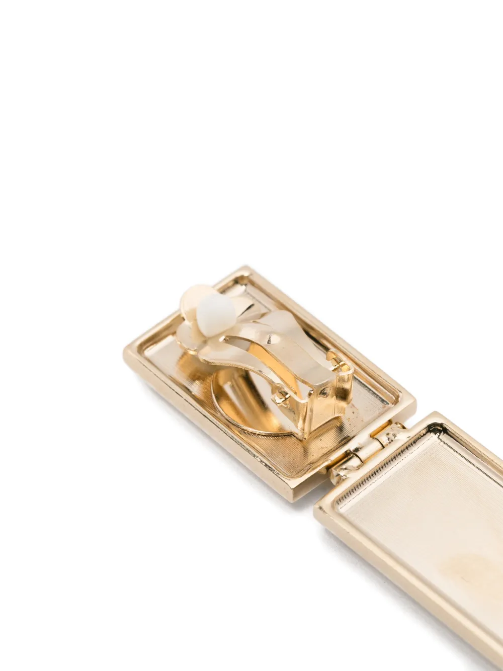 N°21 Rectangular Earrings In Gold