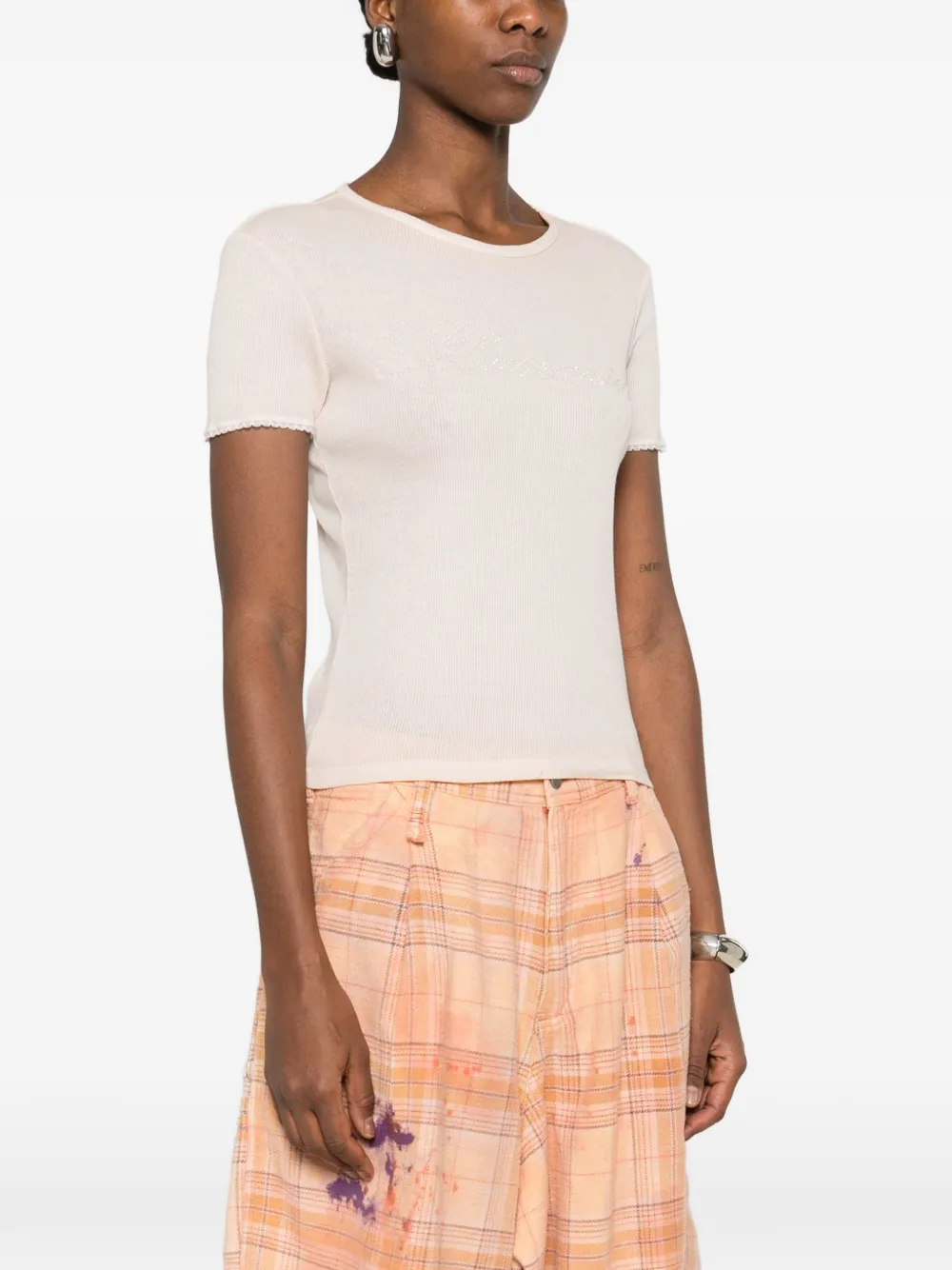 Blumarine Geribbeld T-shirt Roze