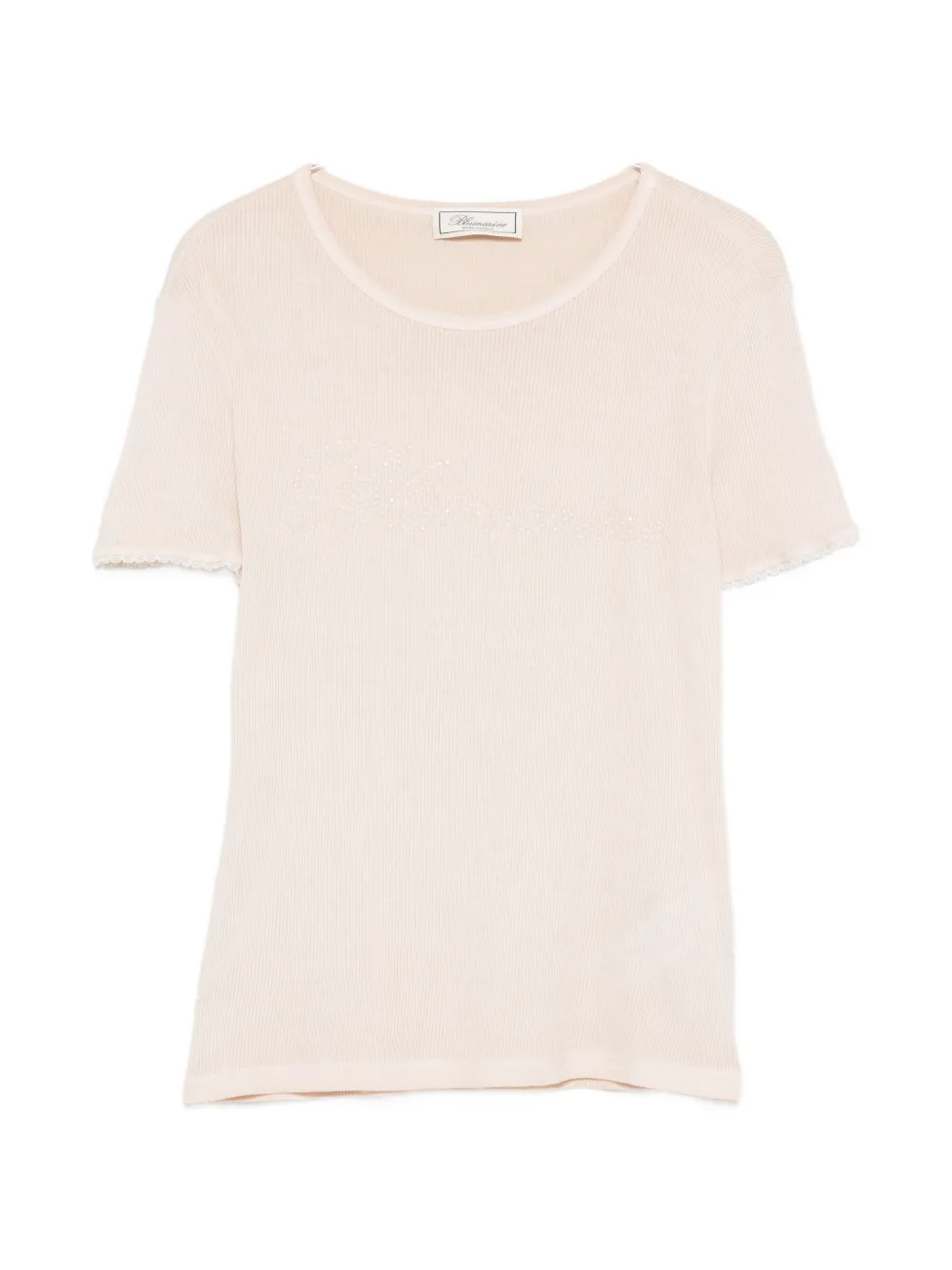 Blumarine ribbed short-sleeve T-shirt - Rosa