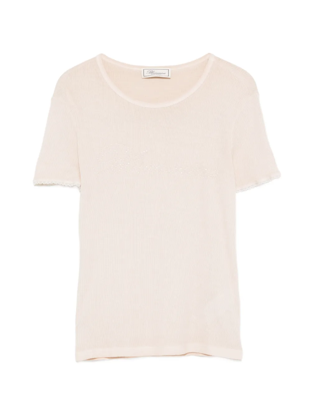Blumarine ribbed short-sleeve T-shirt - Rosa