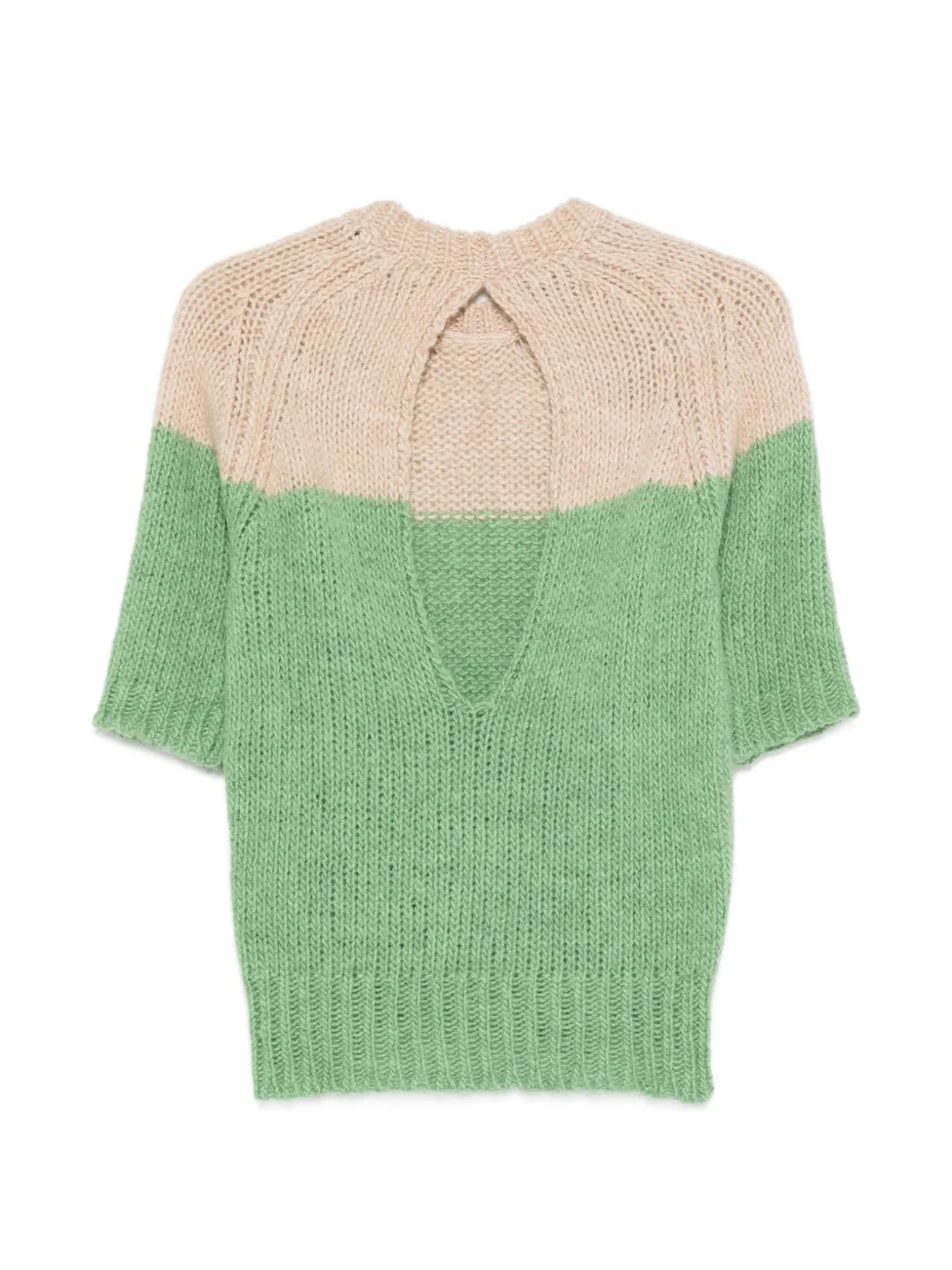  Nº21 Colour-block Sweater - Green 