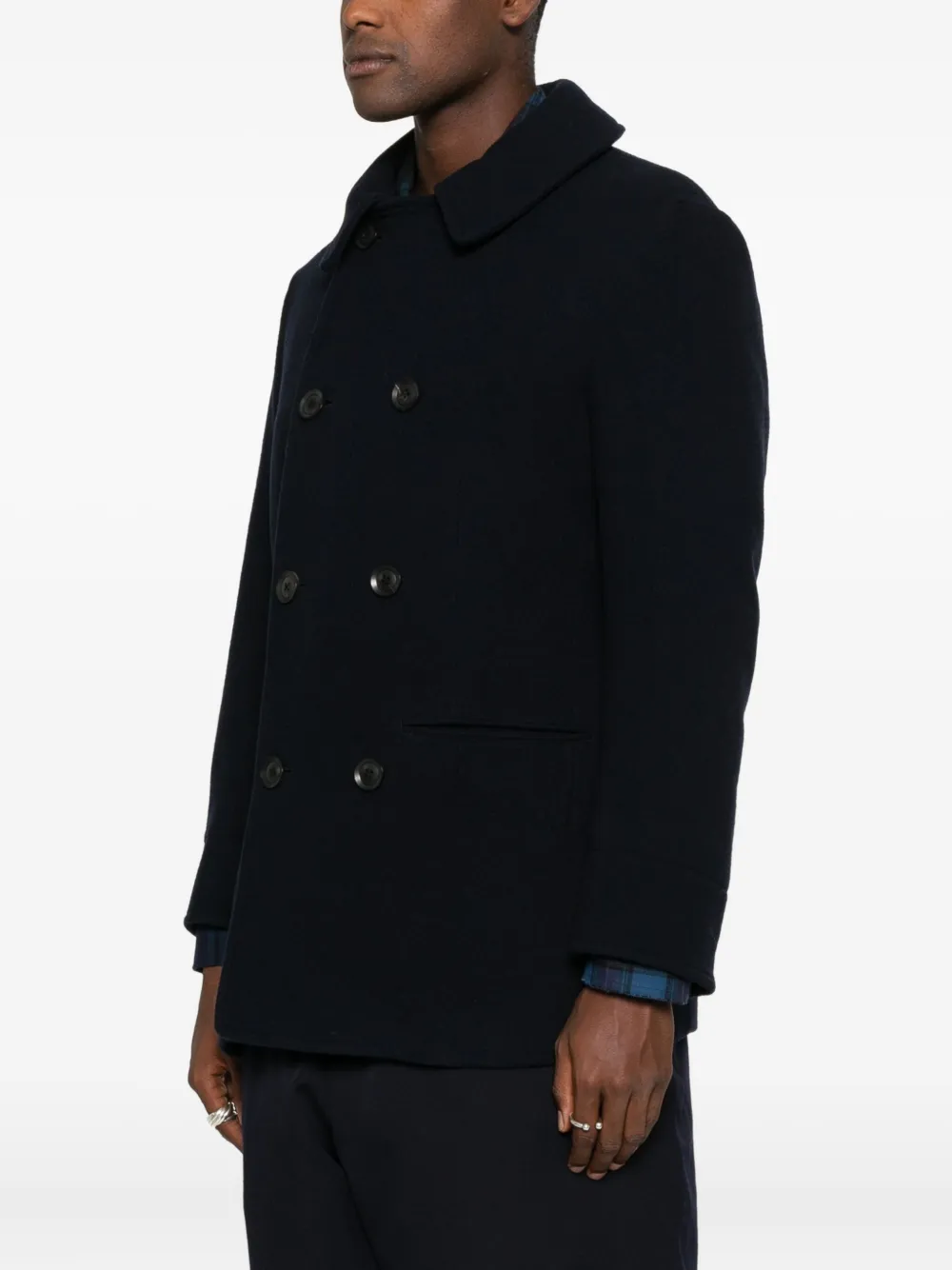 Yohji Yamamoto Double-breasted Coat In Black