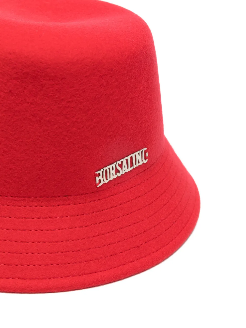  Borsalino Logo-plaque Bucket Hat - Red 