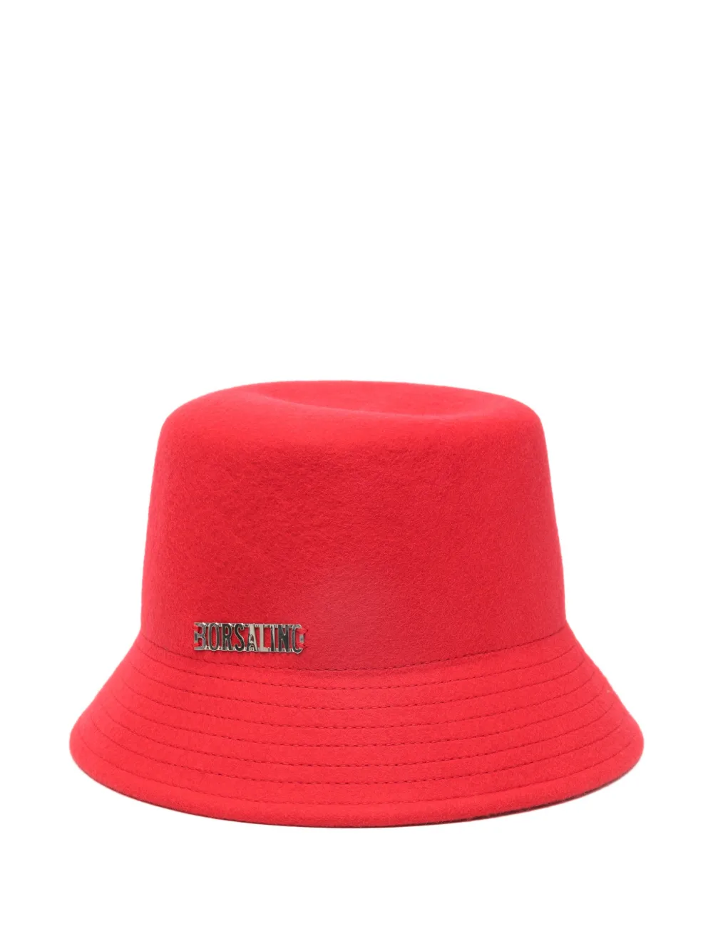 Borsalino Cappello bucket con placca logo - Rosso