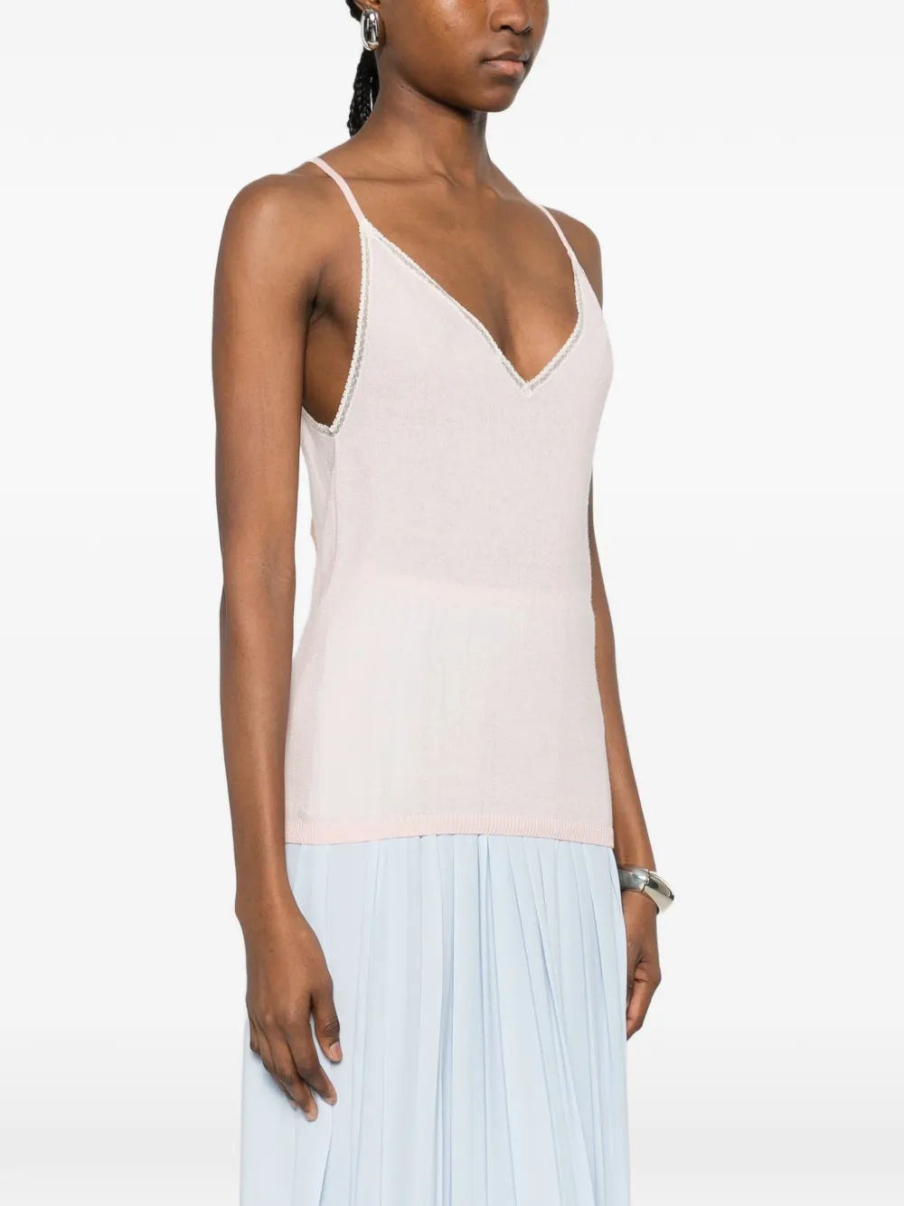  Nº21 V-neck Top - Pink 