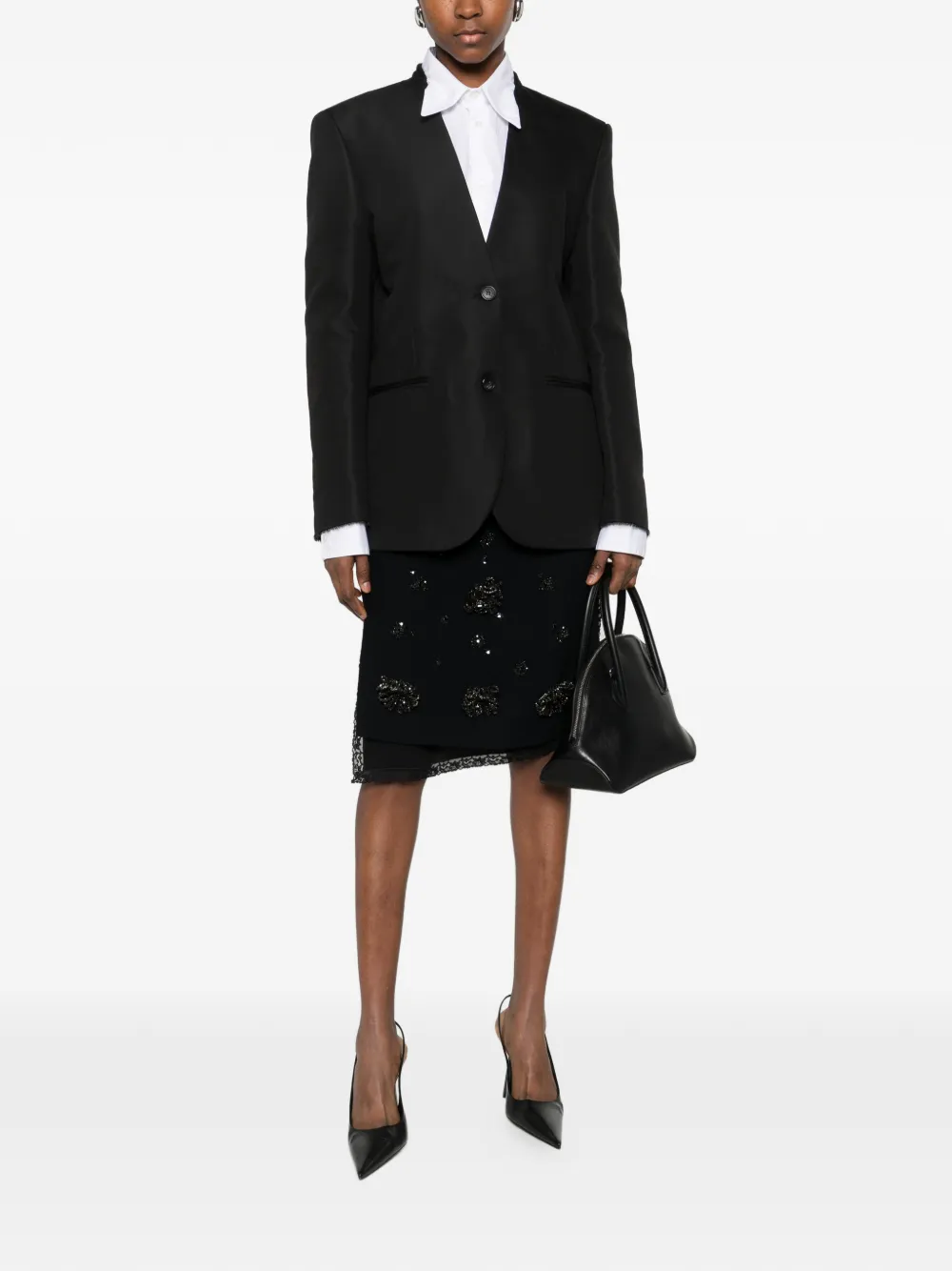  Nº21 Button Woven Jacket - Black 