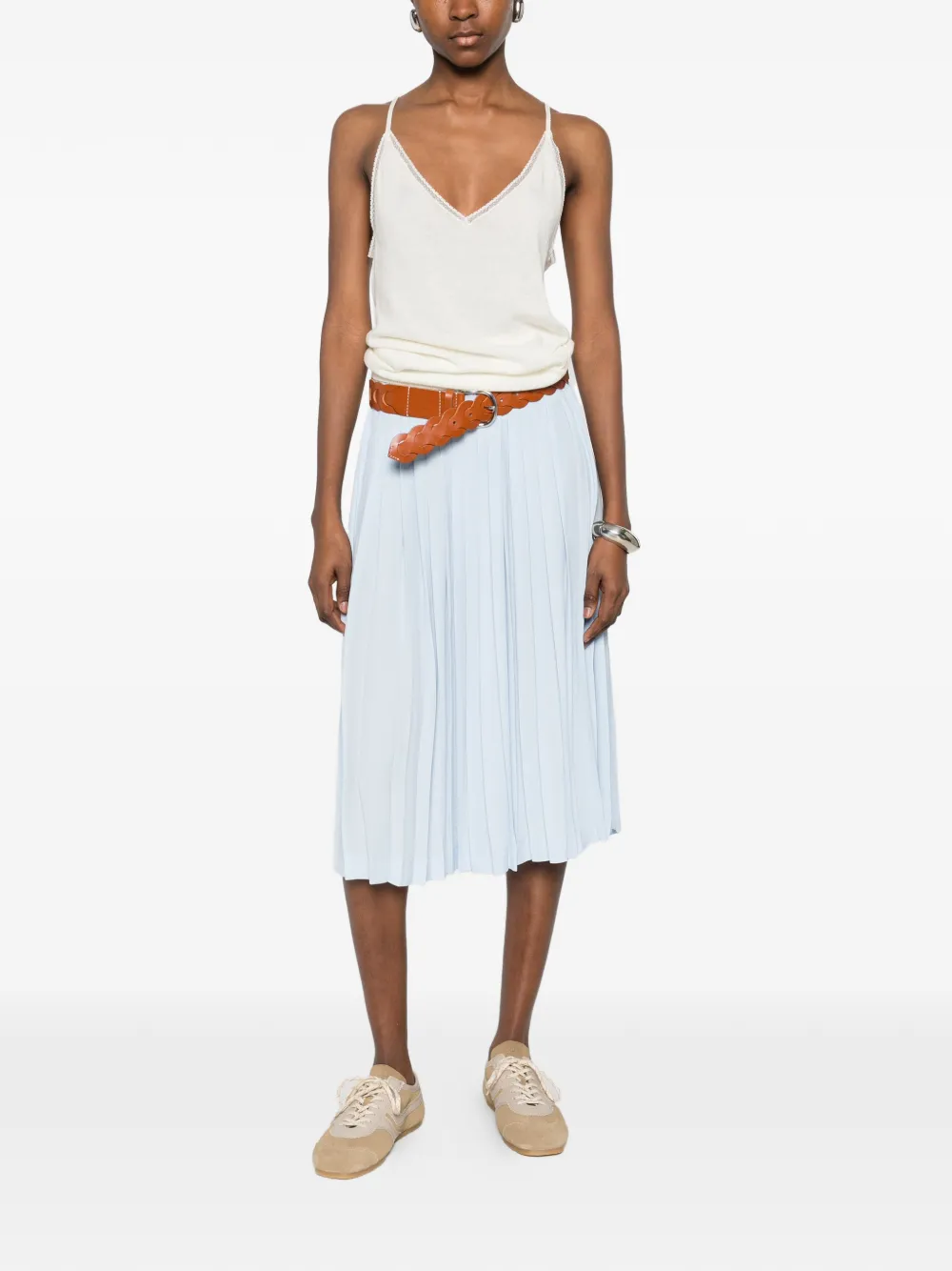  Nº21 V-neck Top - White 